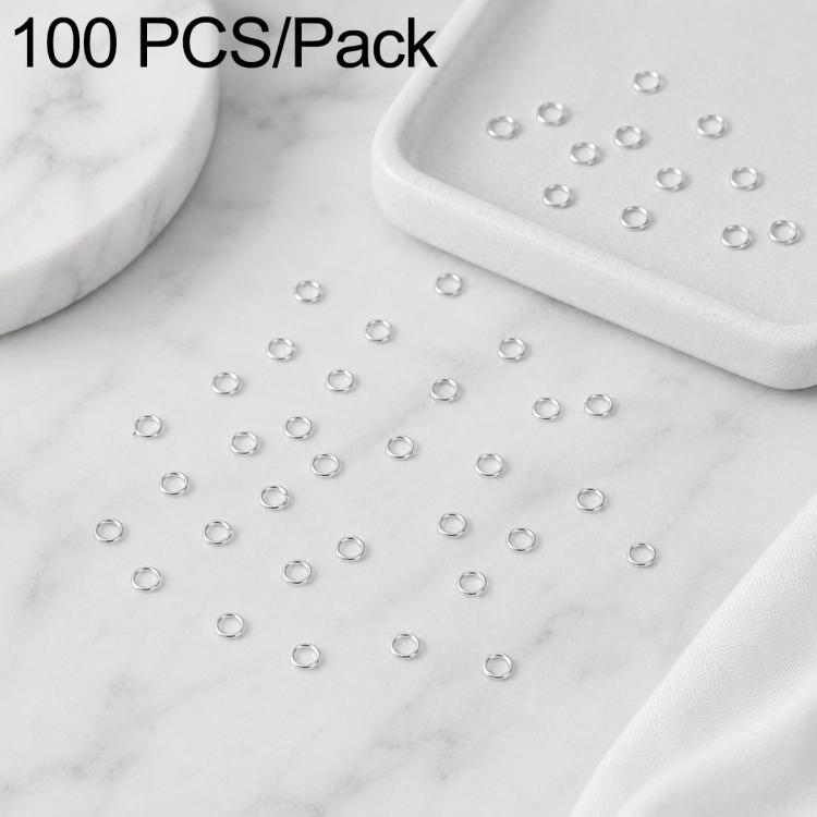 Confezione da 100 anelli di congiunzione aperti per la creazione di gioielli fai da te., Flat-Cut Loop 0.5x3mm, Flat-Cut Loop 0.5x4mm, Flat-Cut Loop 0.6x3.5mm, Flat-Cut  Loop 0.7x4mm