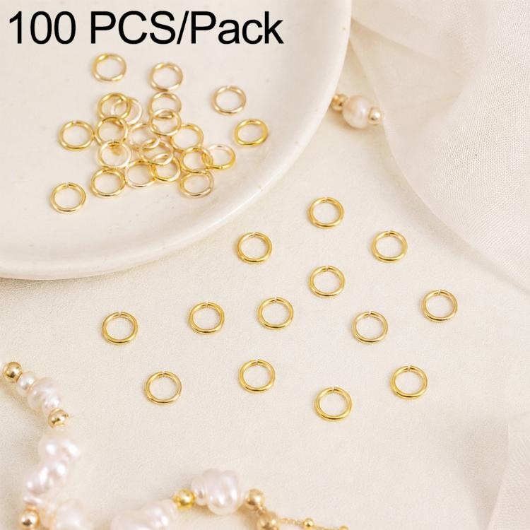 Confezione da 100 anelli di congiunzione aperti per la creazione di gioielli fai da te., Flat-Cut Loop 0.7x5mm, Flat-Cut Loop 0.7x6mm, Flat-Cut Loop 0.8x5mm, Flat-Cut Loop 0.8x6mm