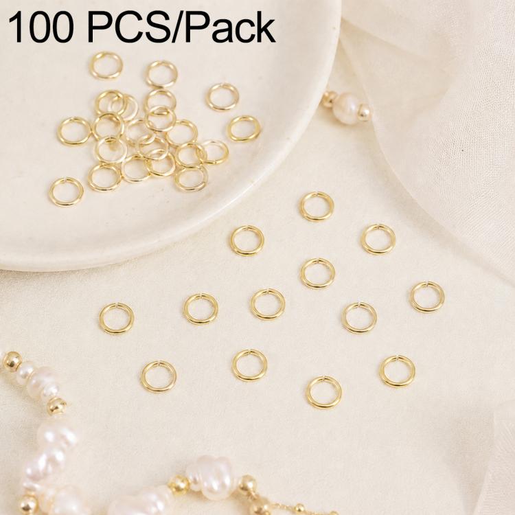 Confezione da 100 anelli di congiunzione aperti per la creazione di gioielli fai da te., Flat-Cut Loop 0.7x5mm, Flat-Cut Loop 0.7x6mm, Flat-Cut Loop 0.8x5mm, Flat-Cut Loop 0.8x6mm