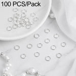 Confezione da 100 anelli di congiunzione aperti per la creazione di gioielli fai da te., Flat-Cut Loop 0.7x5mm, Flat-Cut Loop 0.7x6mm, Flat-Cut Loop 0.8x5mm, Flat-Cut Loop 0.8x6mm
