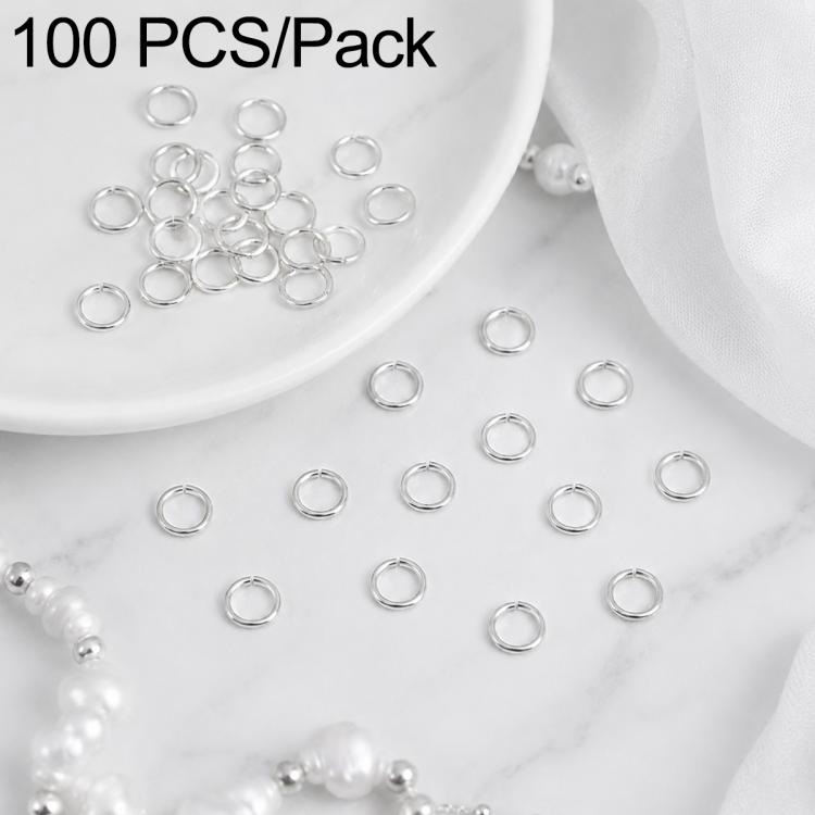 Confezione da 100 anelli di congiunzione aperti per la creazione di gioielli fai da te., Flat-Cut Loop 0.7x5mm, Flat-Cut Loop 0.7x6mm, Flat-Cut Loop 0.8x5mm, Flat-Cut Loop 0.8x6mm