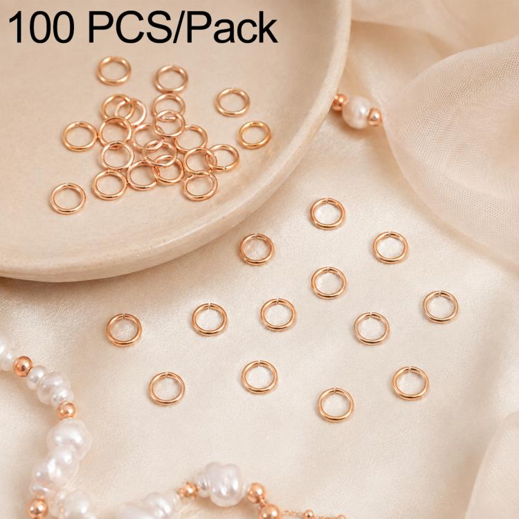 Confezione da 100 anelli di congiunzione aperti per la creazione di gioielli fai da te., Flat-Cut Loop 0.7x5mm, Flat-Cut Loop 0.7x6mm, Flat-Cut Loop 0.8x5mm, Flat-Cut Loop 0.8x6mm