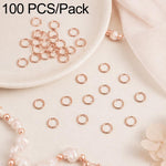 Confezione da 100 anelli di congiunzione aperti per la creazione di gioielli fai da te., Flat-Cut Loop 0.7x5mm, Flat-Cut Loop 0.7x6mm, Flat-Cut Loop 0.8x5mm, Flat-Cut Loop 0.8x6mm