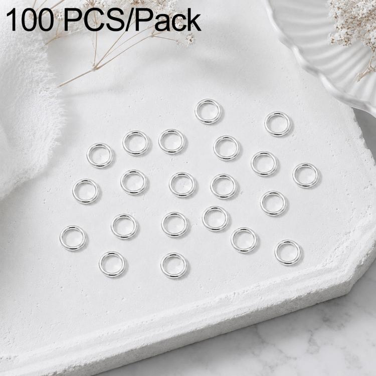 Confezione da 100 anelli di congiunzione aperti per la creazione di gioielli fai da te., Flat-Cut Loop 0.7x5mm, Flat-Cut Loop 0.7x6mm, Flat-Cut Loop 0.8x5mm, Flat-Cut Loop 0.8x6mm
