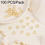 Confezione da 100 anelli di congiunzione aperti per la creazione di gioielli fai da te., Flat-Cut Loop 0.7x5mm, Flat-Cut Loop 0.7x6mm, Flat-Cut Loop 0.8x5mm, Flat-Cut Loop 0.8x6mm