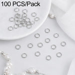 Confezione da 100 anelli di congiunzione aperti per la creazione di gioielli fai da te., Flat-Cut Loop 0.7x5mm, Flat-Cut Loop 0.7x6mm, Flat-Cut Loop 0.8x5mm, Flat-Cut Loop 0.8x6mm