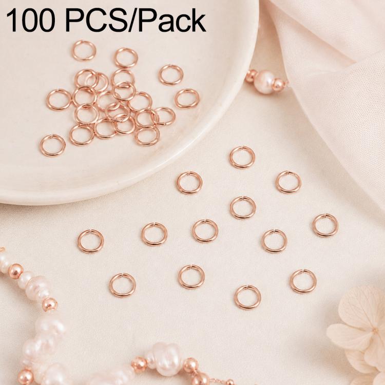 Confezione da 100 anelli di congiunzione aperti per la creazione di gioielli fai da te., Flat-Cut Loop 0.7x5mm, Flat-Cut Loop 0.7x6mm, Flat-Cut Loop 0.8x5mm, Flat-Cut Loop 0.8x6mm