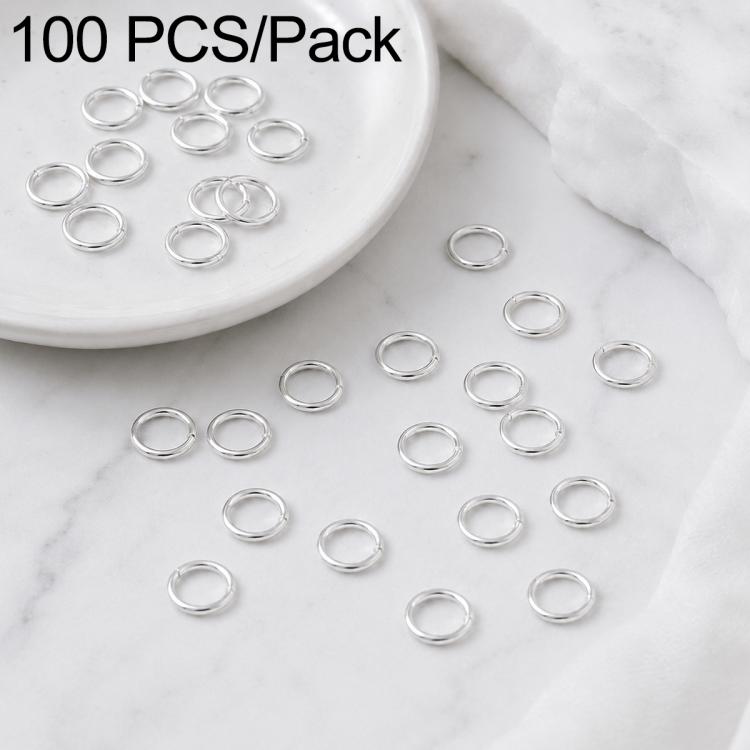 Confezione da 100 anelli di congiunzione aperti per la creazione di gioielli fai da te., Flat-Cut Loop 0.7x5mm, Flat-Cut Loop 0.7x6mm, Flat-Cut Loop 0.8x5mm, Flat-Cut Loop 0.8x6mm