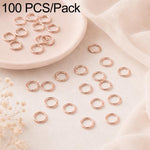 Confezione da 100 anelli di congiunzione aperti per la creazione di gioielli fai da te., Flat-Cut Loop 0.7x5mm, Flat-Cut Loop 0.7x6mm, Flat-Cut Loop 0.8x5mm, Flat-Cut Loop 0.8x6mm