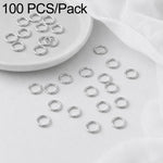 Confezione da 100 anelli di congiunzione aperti per la creazione di gioielli fai da te., Flat-Cut Loop 0.8x7mm, Flat-Cut Loop 0.9x6mm, Flat Open Loop 1.0x8mm, Flat-Cut Loop 1.2x8mm