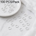 Confezione da 100 anelli di congiunzione aperti per la creazione di gioielli fai da te., Flat-Cut Loop 0.8x7mm, Flat-Cut Loop 0.9x6mm, Flat Open Loop 1.0x8mm, Flat-Cut Loop 1.2x8mm