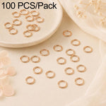 Confezione da 100 anelli di congiunzione aperti per la creazione di gioielli fai da te., Flat-Cut Loop 0.8x7mm, Flat-Cut Loop 0.9x6mm, Flat Open Loop 1.0x8mm, Flat-Cut Loop 1.2x8mm