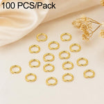 Confezione da 100 anelli di congiunzione aperti per la creazione di gioielli fai da te., Flat-Cut Loop 0.8x7mm, Flat-Cut Loop 0.9x6mm, Flat Open Loop 1.0x8mm, Flat-Cut Loop 1.2x8mm