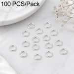 Confezione da 100 anelli di congiunzione aperti per la creazione di gioielli fai da te., Flat-Cut Loop 0.8x7mm, Flat-Cut Loop 0.9x6mm, Flat Open Loop 1.0x8mm, Flat-Cut Loop 1.2x8mm