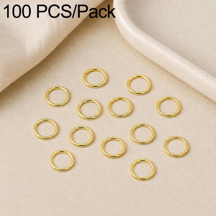 Confezione da 100 anelli di congiunzione aperti per la creazione di gioielli fai da te., Flat-Cut Loop 0.8x7mm, Flat-Cut Loop 0.9x6mm, Flat Open Loop 1.0x8mm, Flat-Cut Loop 1.2x8mm