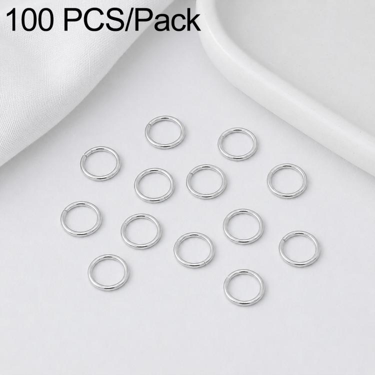 Confezione da 100 anelli di congiunzione aperti per la creazione di gioielli fai da te., Flat-Cut Loop 0.8x7mm, Flat-Cut Loop 0.9x6mm, Flat Open Loop 1.0x8mm, Flat-Cut Loop 1.2x8mm