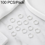 Confezione da 100 anelli di congiunzione aperti per la creazione di gioielli fai da te., Flat-Cut Loop 0.8x7mm, Flat-Cut Loop 0.9x6mm, Flat Open Loop 1.0x8mm, Flat-Cut Loop 1.2x8mm