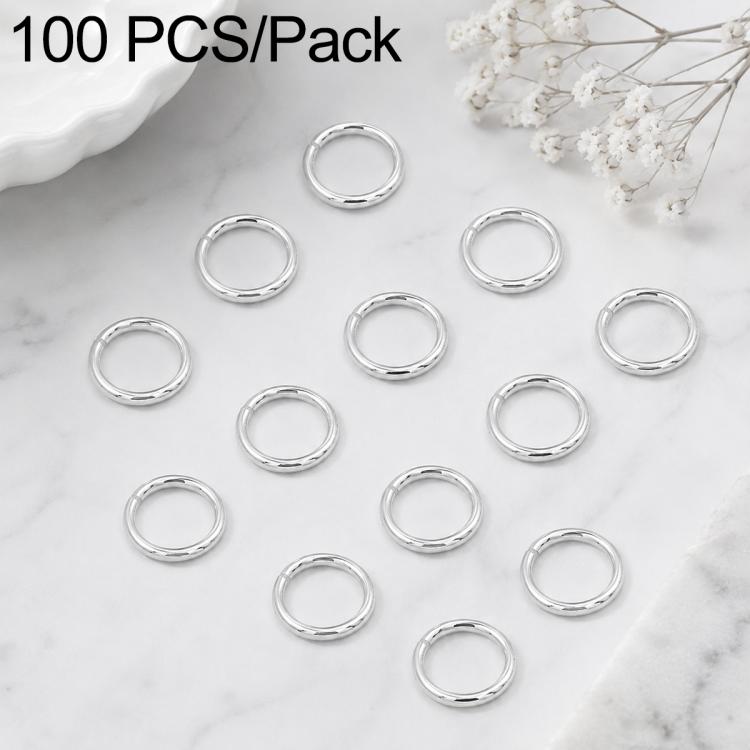 Confezione da 100 anelli di congiunzione aperti per la creazione di gioielli fai da te., Flat-Cut Loop 0.8x7mm, Flat-Cut Loop 0.9x6mm, Flat Open Loop 1.0x8mm, Flat-Cut Loop 1.2x8mm