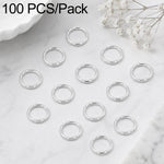 Confezione da 100 anelli di congiunzione aperti per la creazione di gioielli fai da te., Flat-Cut Loop 0.8x7mm, Flat-Cut Loop 0.9x6mm, Flat Open Loop 1.0x8mm, Flat-Cut Loop 1.2x8mm