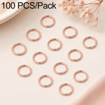 Confezione da 100 anelli di congiunzione aperti per la creazione di gioielli fai da te., Flat-Cut Loop 0.8x7mm, Flat-Cut Loop 0.9x6mm, Flat Open Loop 1.0x8mm, Flat-Cut Loop 1.2x8mm