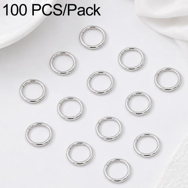 Confezione da 100 anelli di congiunzione aperti per la creazione di gioielli fai da te., Flat-Cut Loop 1.2x10mm