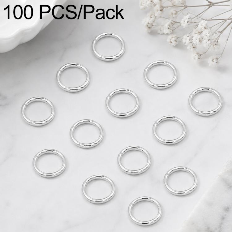 Confezione da 100 anelli di congiunzione aperti per la creazione di gioielli fai da te., Flat-Cut Loop 1.2x10mm