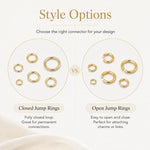 Confezione da 100 anelli di congiunzione aperti per la creazione di gioielli fai da te., Flat-Cut Loop 0.7x5mm, Flat-Cut Loop 0.7x6mm, Flat-Cut Loop 0.8x5mm, Flat-Cut Loop 0.8x6mm