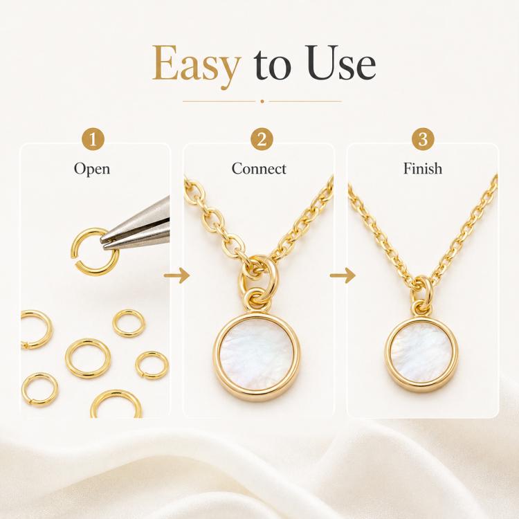 Confezione da 100 anelli di congiunzione aperti per la creazione di gioielli fai da te., Open Loop 1.0x7mm, Open Loop 1.0x8mm, Open Loop 1.2x8mm, Open Loop 1.2x10mm