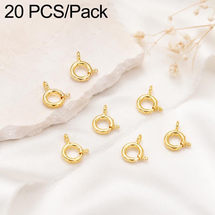 Confezione da 20 chiusure a molla in rame placcato oro, chiusure rotonde Q per la creazione di gioielli fai da te con collane e bracciali., 5.5mm, 5mm, 6mm, 7mm