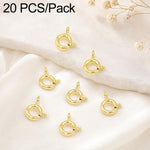 Confezione da 20 chiusure a molla in rame placcato oro, chiusure rotonde Q per la creazione di gioielli fai da te con collane e bracciali., 5.5mm, 5mm, 6mm, 7mm
