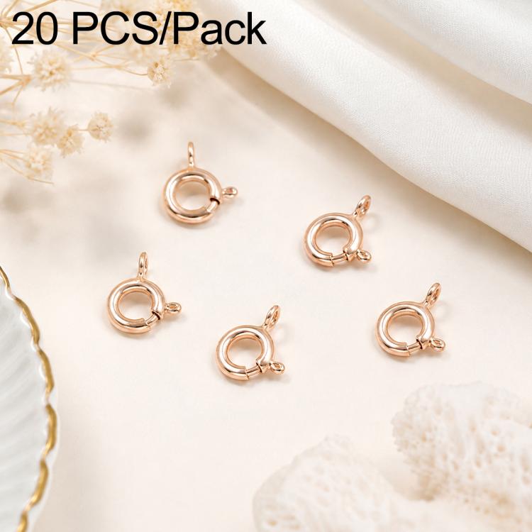 Confezione da 20 chiusure a molla in rame placcato oro, chiusure rotonde Q per la creazione di gioielli fai da te con collane e bracciali., 5.5mm, 5mm, 6mm, 7mm