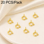 Confezione da 20 chiusure a molla in rame placcato oro, chiusure rotonde Q per la creazione di gioielli fai da te con collane e bracciali., 5.5mm, 5mm, 6mm, 7mm