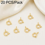 Confezione da 20 chiusure a molla in rame placcato oro, chiusure rotonde Q per la creazione di gioielli fai da te con collane e bracciali., 5.5mm, 5mm, 6mm, 7mm