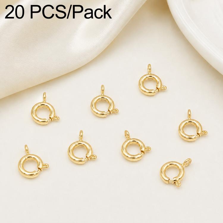 Confezione da 20 chiusure a molla in rame placcato oro, chiusure rotonde Q per la creazione di gioielli fai da te con collane e bracciali., 5.5mm, 5mm, 6mm, 7mm