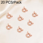 Confezione da 20 chiusure a molla in rame placcato oro, chiusure rotonde Q per la creazione di gioielli fai da te con collane e bracciali., 5.5mm, 5mm, 6mm, 7mm
