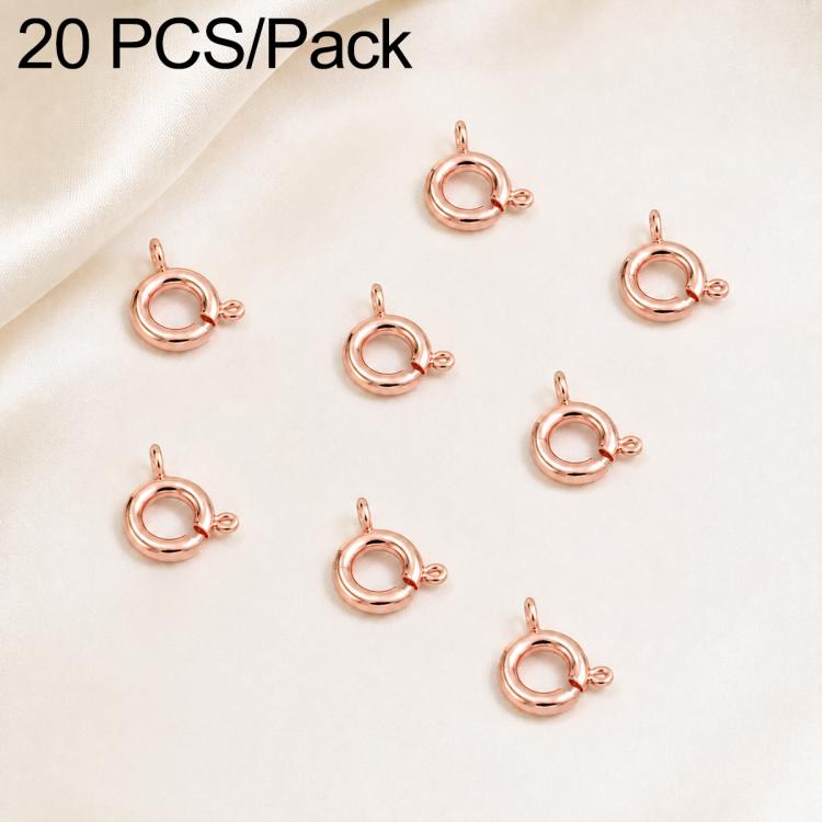 Confezione da 20 chiusure a molla in rame placcato oro, chiusure rotonde Q per la creazione di gioielli fai da te con collane e bracciali., 5.5mm, 5mm, 6mm, 7mm