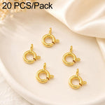 Confezione da 20 chiusure a molla in rame placcato oro, chiusure rotonde Q per la creazione di gioielli fai da te con collane e bracciali., 5.5mm, 5mm, 6mm, 7mm