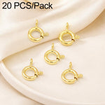 Confezione da 20 chiusure a molla in rame placcato oro, chiusure rotonde Q per la creazione di gioielli fai da te con collane e bracciali., 5.5mm, 5mm, 6mm, 7mm