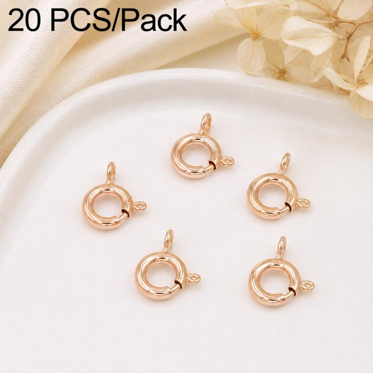 Confezione da 20 chiusure a molla in rame placcato oro, chiusure rotonde Q per la creazione di gioielli fai da te con collane e bracciali., 5.5mm, 5mm, 6mm, 7mm