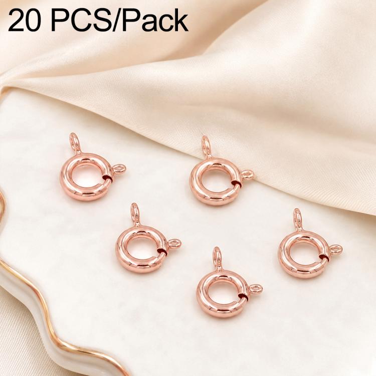 Confezione da 20 chiusure a molla in rame placcato oro, chiusure rotonde Q per la creazione di gioielli fai da te con collane e bracciali., 5.5mm, 5mm, 6mm, 7mm