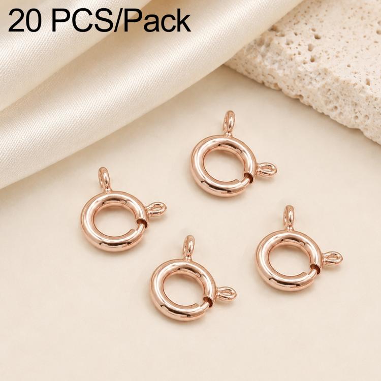 Confezione da 20 chiusure a molla in rame placcato oro, chiusure rotonde Q per la creazione di gioielli fai da te con collane e bracciali., 9mm