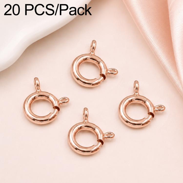 Confezione da 20 chiusure a molla in rame placcato oro, chiusure rotonde Q per la creazione di gioielli fai da te con collane e bracciali., 9mm