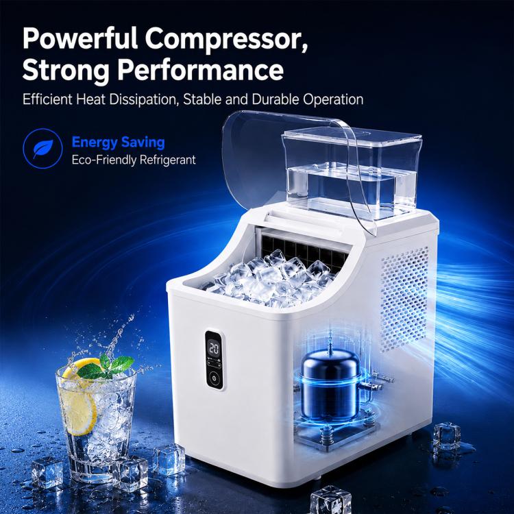 Macchina per il ghiaccio a cubetti completamente automatica per uso commerciale e domestico., US Plug, UK Plug, EU Plug