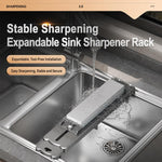 Ponte regolabile per lavello, supporto antiscivolo per pietra per affilare per lavello da cucina, ABS, Carbon Steel