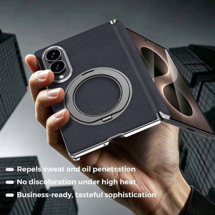 Custodia per telefono KASHI con doppia cerniera galvanizzata e supporto magnetico a rotazione a 360°., For Galaxy Z Fold8 5G, For Galaxy Z Fold8 Ultra 5G, For Galaxy Z Fold7 5G