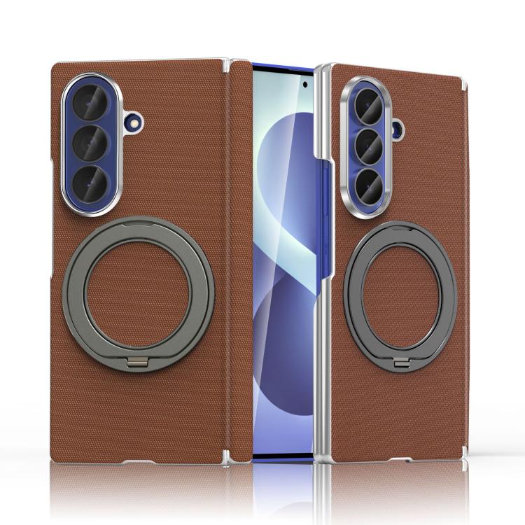 Custodia per telefono KASHI con doppia cerniera galvanizzata e supporto magnetico a rotazione a 360°., For Galaxy Z Fold6 5G, For Galaxy Z Fold5 5G
