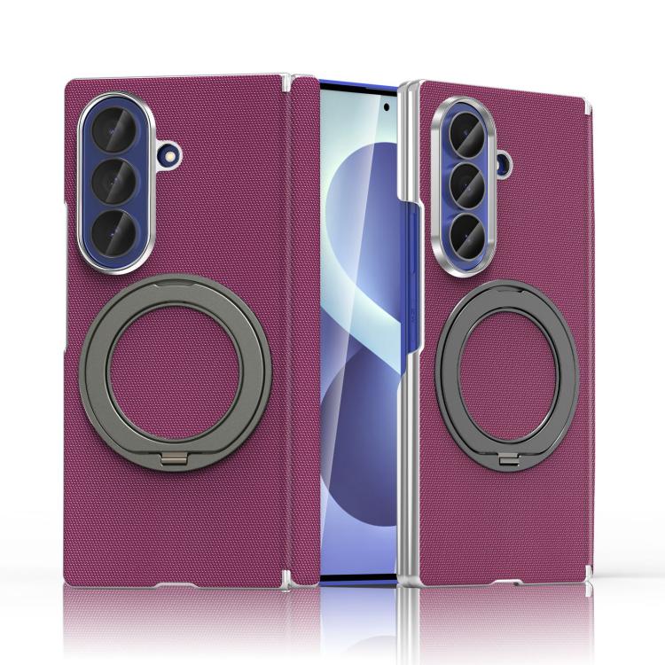 Custodia per telefono KASHI con doppia cerniera galvanizzata e supporto magnetico a rotazione a 360°., For Galaxy Z Fold6 5G, For Galaxy Z Fold5 5G