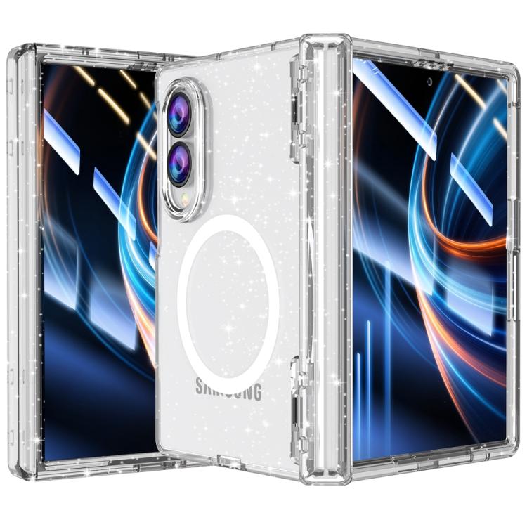 Custodia per telefono con pellicola magnetica integrata e glitter trasparente, For Galaxy Z Fold8 5G