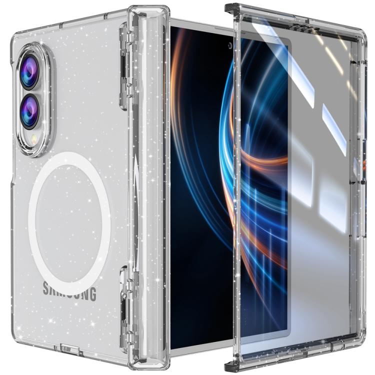 Custodia per telefono con pellicola magnetica integrata e glitter trasparente, For Galaxy Z Fold8 5G
