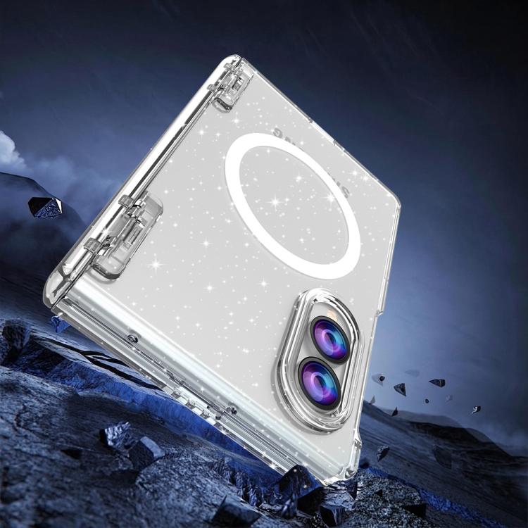 Custodia per telefono con pellicola magnetica integrata e glitter trasparente, For Galaxy Z Fold8 5G